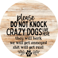 Thumbnail for Dog Door Hanger Do Not Knock Dco-01074 Sign For Wreath 18 Round