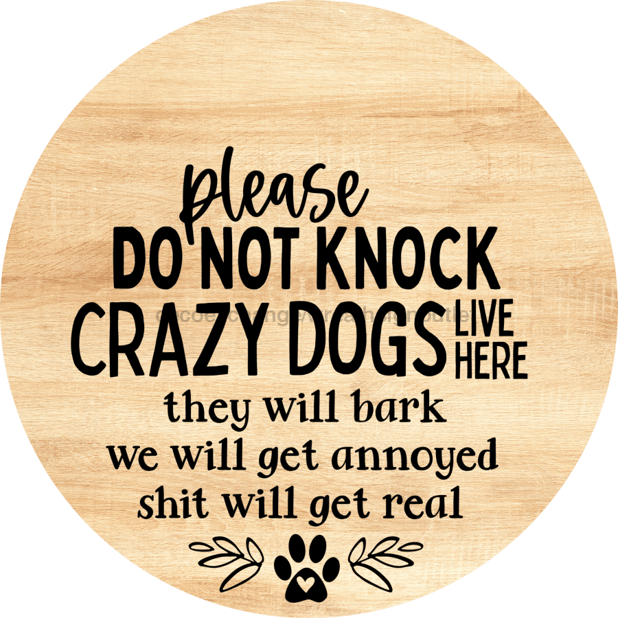 Dog Door Hanger Do Not Knock Dco-01075 Sign For Wreath 18 Round