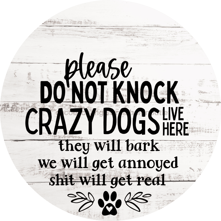 Dog Door Hanger Do Not Knock Dco-01076 Sign For Wreath 18 Round