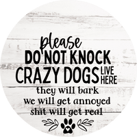 Thumbnail for Dog Door Hanger Do Not Knock Dco-01076 Sign For Wreath 18 Round