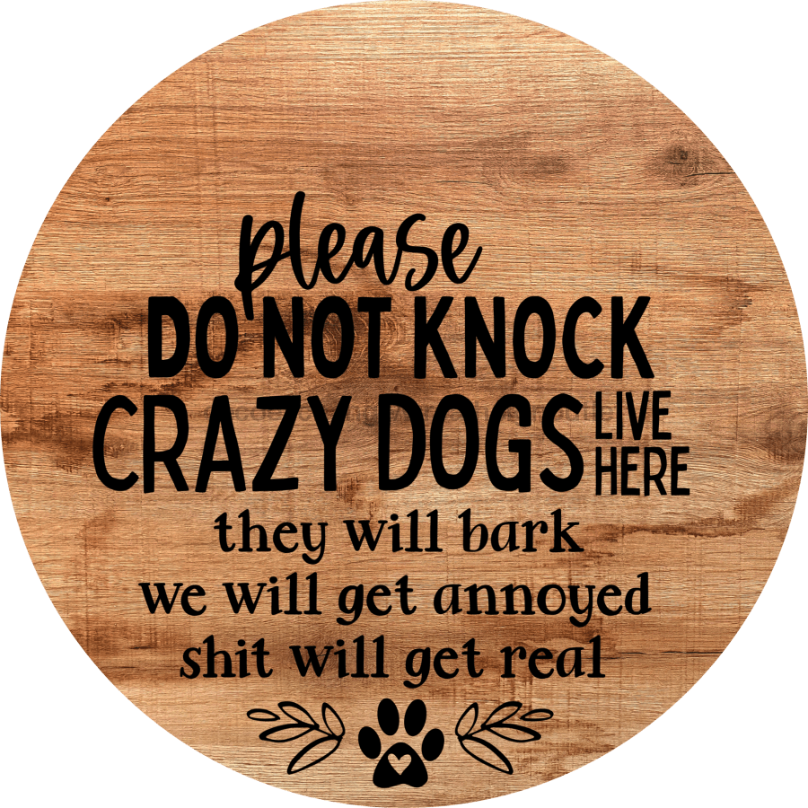 Dog Door Hanger Do Not Knock Dco-01077 Sign For Wreath 18 Round