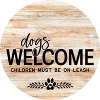 Thumbnail for Dog Door Hanger Dogs Welcome Dco-01054 Sign For Wreath 18 Round