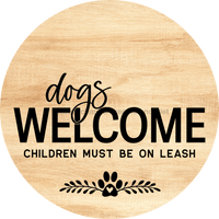 Thumbnail for Dog Door Hanger Dogs Welcome Dco-01055 Sign For Wreath 18 Round