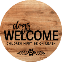 Thumbnail for Dog Door Hanger Dogs Welcome Dco-01057 Sign For Wreath 18 Round