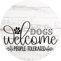 Thumbnail for Dog Door Hanger Dogs Welcome Dco-01083 Sign For Wreath 18 Round