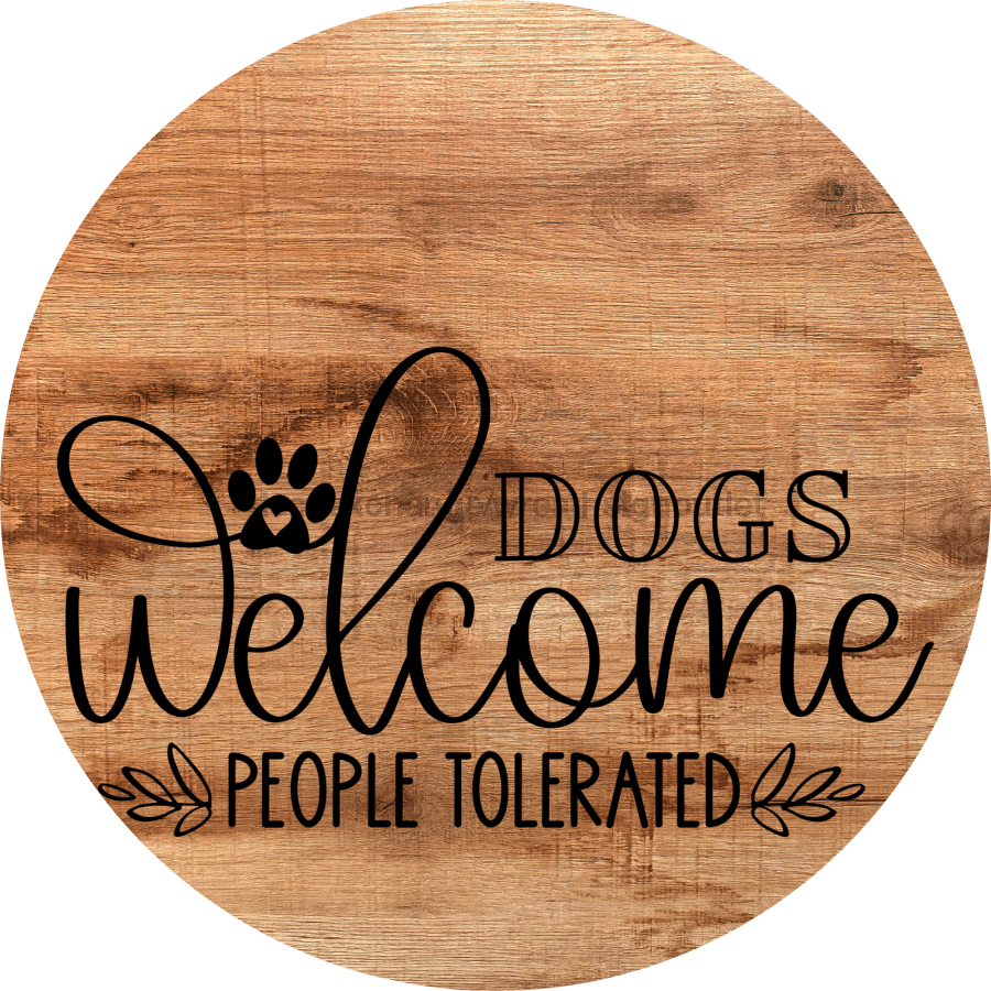 Dog Door Hanger Dogs Welcome Dco-01084 Sign For Wreath 18 Round