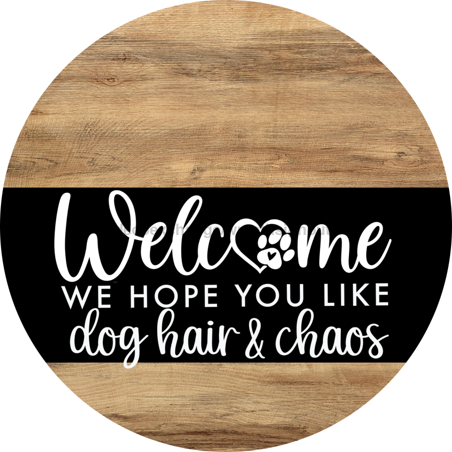 Dog Door Hanger, Hello Brought Treats Door Hanger, DCO-01975-DH, 18" Round Wood