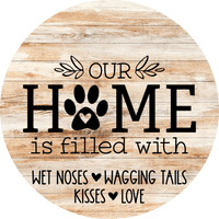 Thumbnail for Dog Door Hanger Home Filled With Dco-01085 Sign For Wreath 18 Round