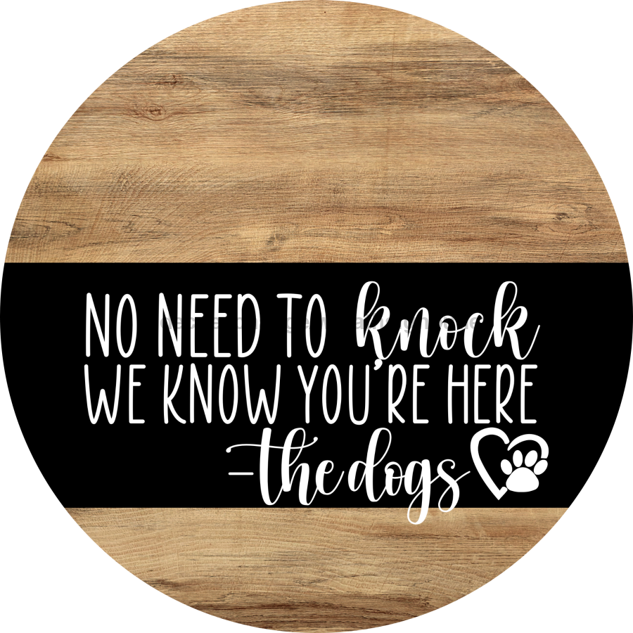 Dog Door Hanger, Hello Brought Treats Door Hanger, DCO-01975-DH, 18" Round Wood