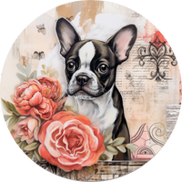 Thumbnail for Dog Door Hanger Valentine Boston Terrier Dco-00932-Dh Sign For Wreath 18 Round