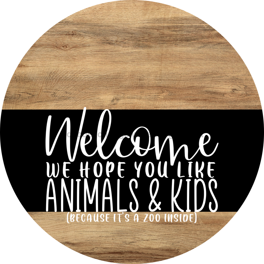 Dog Door Hanger, Hello Brought Treats Door Hanger, DCO-01975-DH, 18" Round Wood