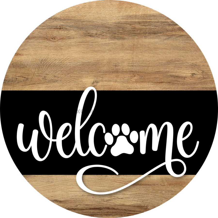 Dog Door Hanger, Hello Brought Treats Door Hanger, DCO-01975-DH, 18" Round Wood