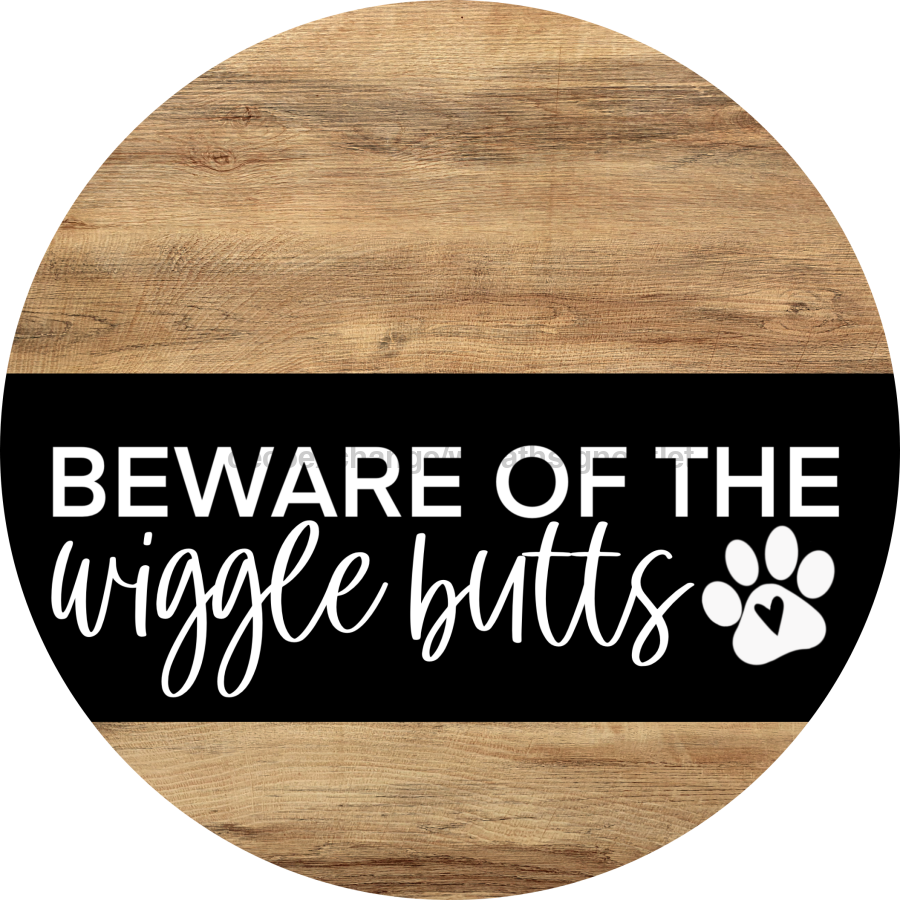 Dog Door Hanger, Hello Brought Treats Door Hanger, DCO-01975-DH, 18" Round Wood