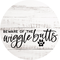 Thumbnail for Dog Door Hanger Wigglebutts Dco-01068 Sign For Wreath 18 Round