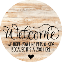 Thumbnail for Dog Door Hanger Zoo In Here Dco-01070 Sign For Wreath 18 Round