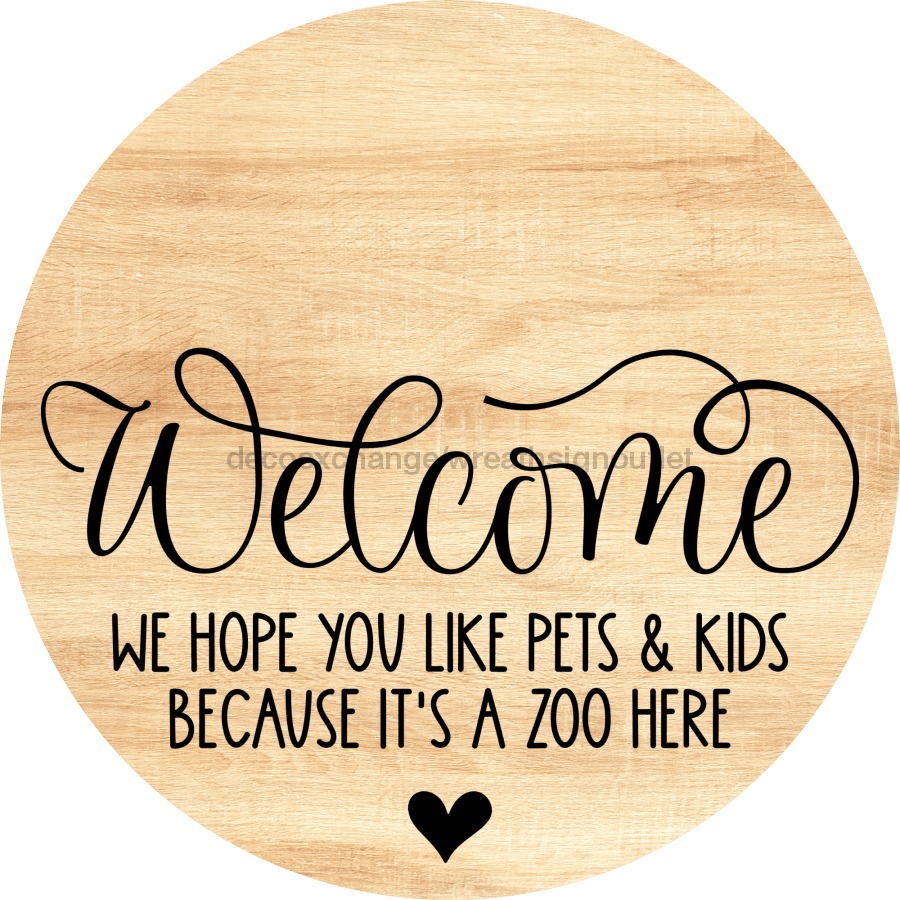 Dog Door Hanger Zoo In Here Dco-01071 Sign For Wreath 18 Round