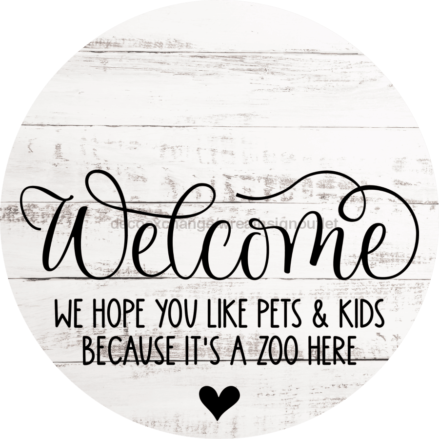 Dog Door Hanger Zoo In Here Dco-01072 Sign For Wreath 18 Round