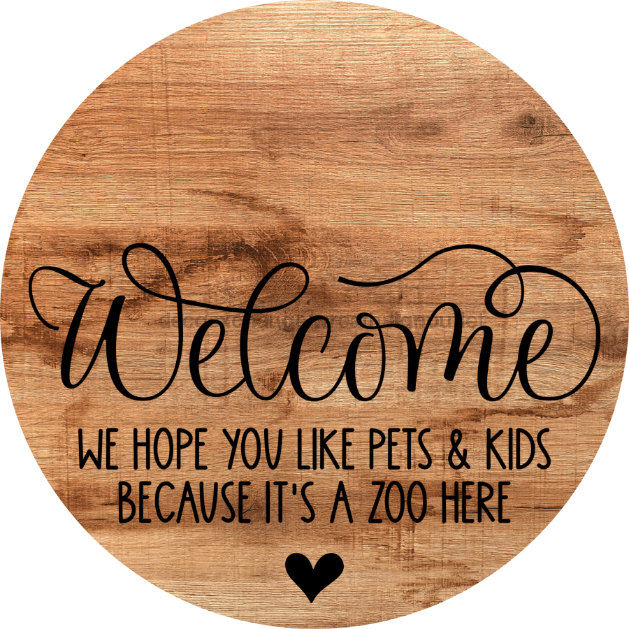 Dog Door Hanger Zoo In Here Dco-01073 Sign For Wreath 18 Round