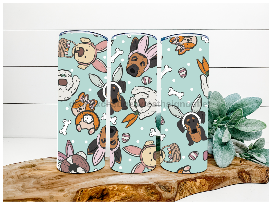 Dog Easter Blue 20 oz Skinny Tumbler - DECOETUMBLER-046