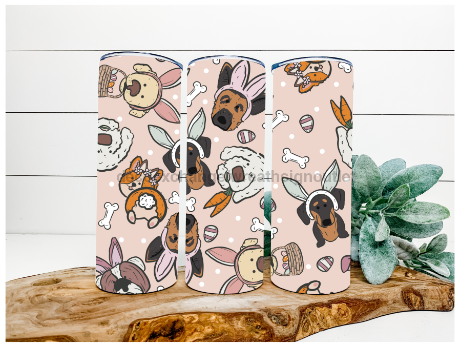 Dog Easter Pink 20 oz Skinny Tumbler - DECOETUMBLER-047