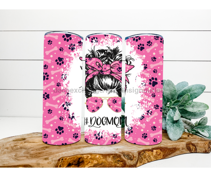 Dog Mom Tumbler, 20 oz Skinny Tumbler - DECOETUMBLER-177