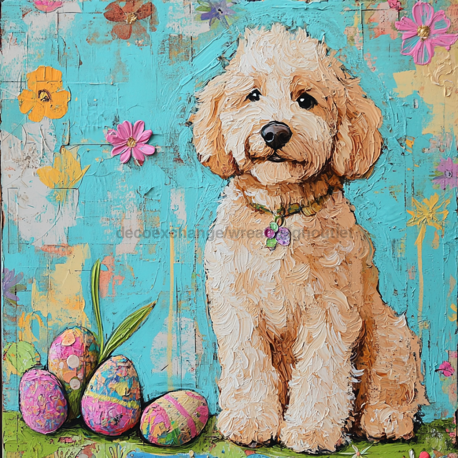 Dog Sign, Doodle Sign, DCO-12980, Sign For Wreath, 10x10" Metal Sign