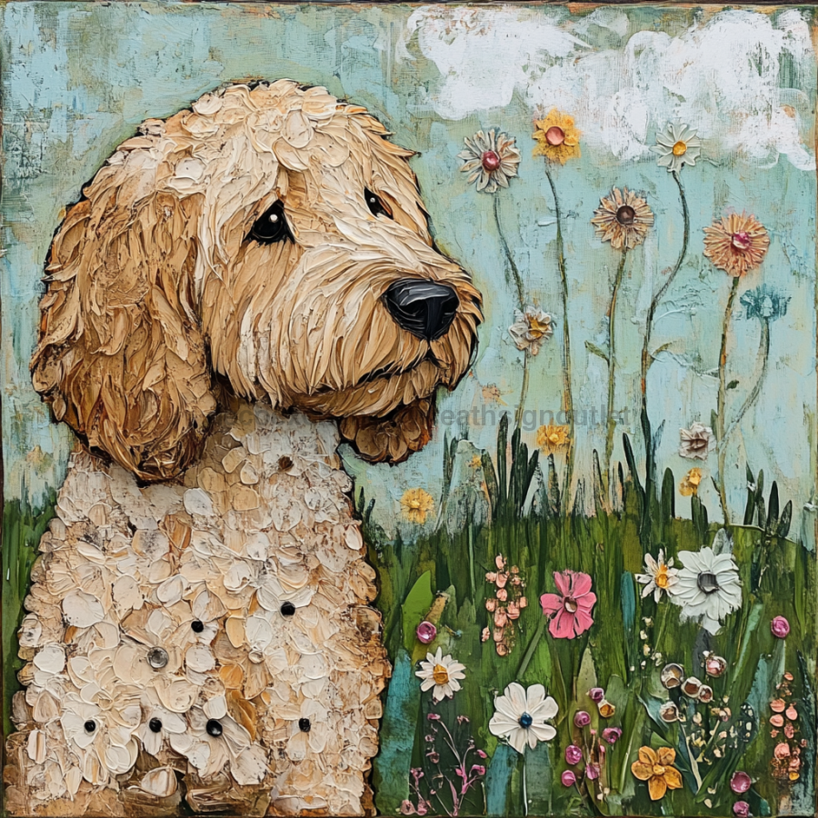 Dog Sign, Doodle Sign, DCO-13004, Sign For Wreath, 10x10" Metal Sign