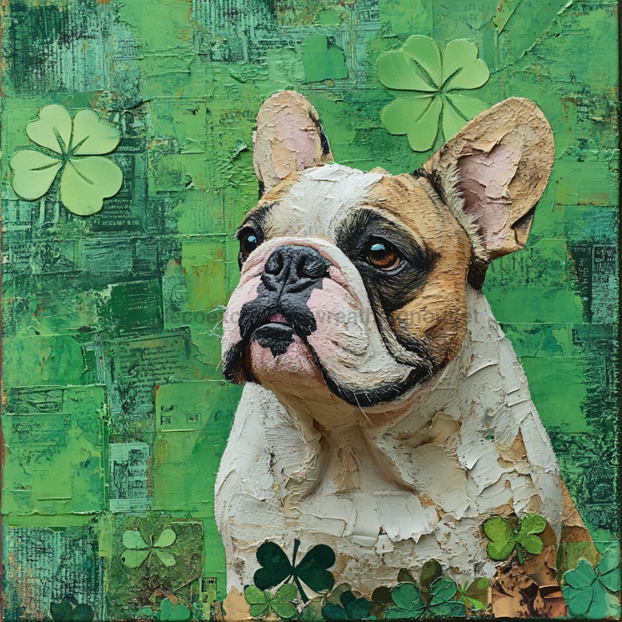 Dog Sign, English Bulldog Sign, DCO-12925, Sign For Wreath, 10x10" Metal Sign