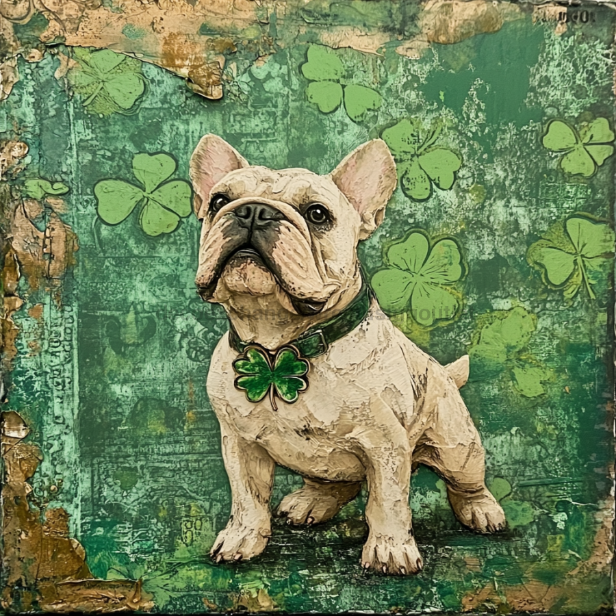 Dog Sign, English Bulldog Sign, DCO-12926, Sign For Wreath, 10x10" Metal Sign
