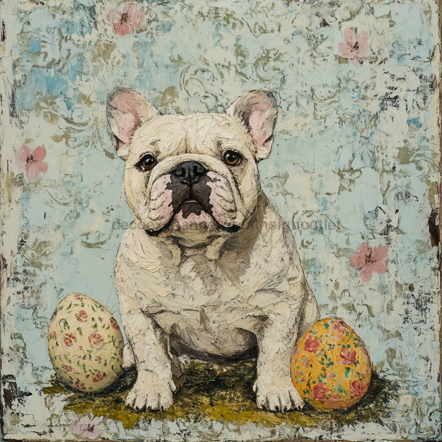Dog Sign, English Bulldog Sign, DCO-12928, Sign For Wreath, 10x10" Metal Sign