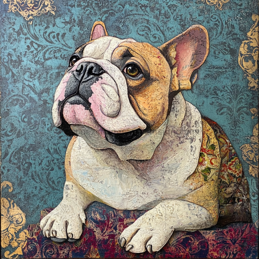 Dog Sign, English Bulldog Sign, DCO-12942, Sign For Wreath, 10x10" Metal Sign