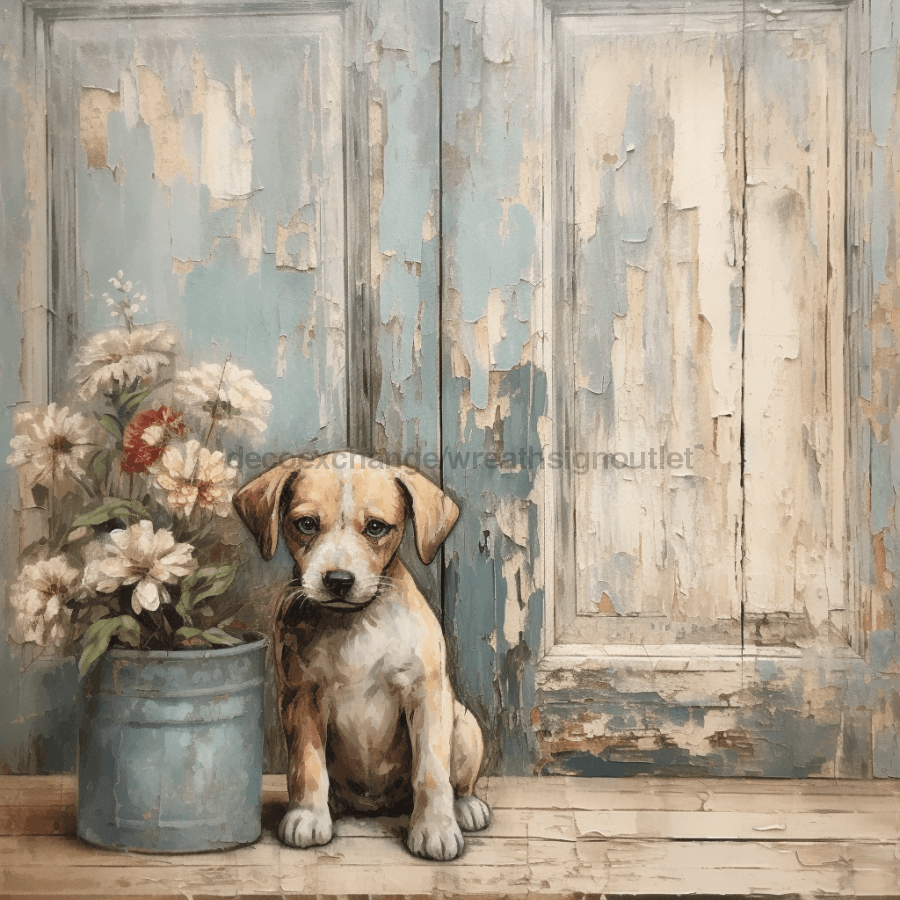 Dog Sign Floral Dco-00987 For Wreath 10X10 Metal