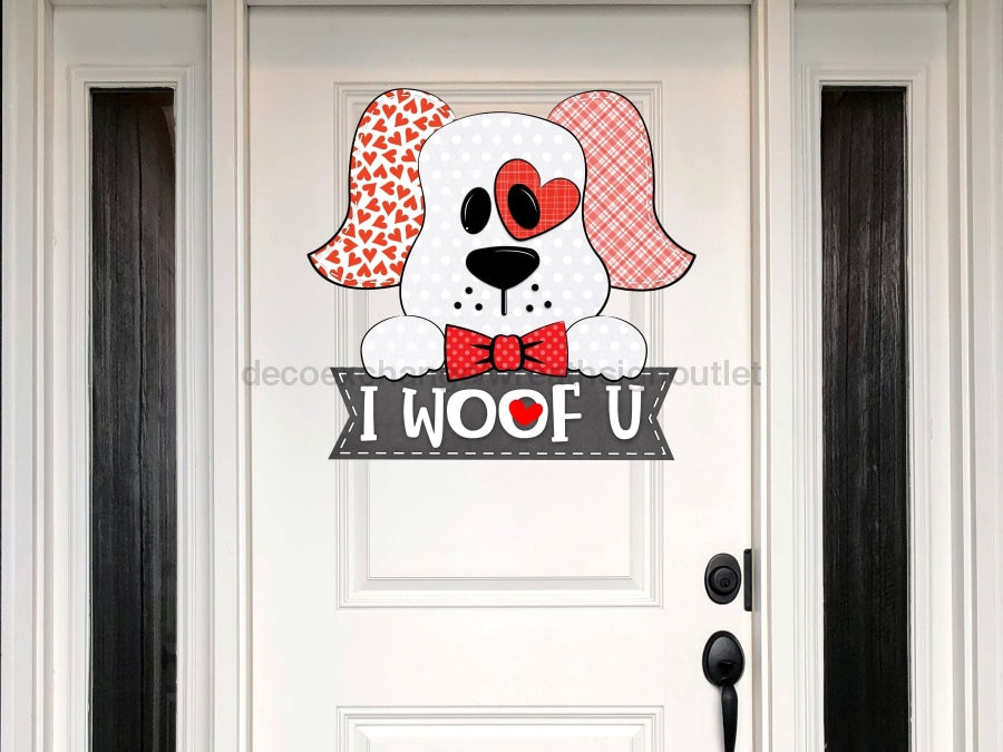 Dog Sign Love Valentines Day Wood Sign Door Hanger Decoe-W-344 22