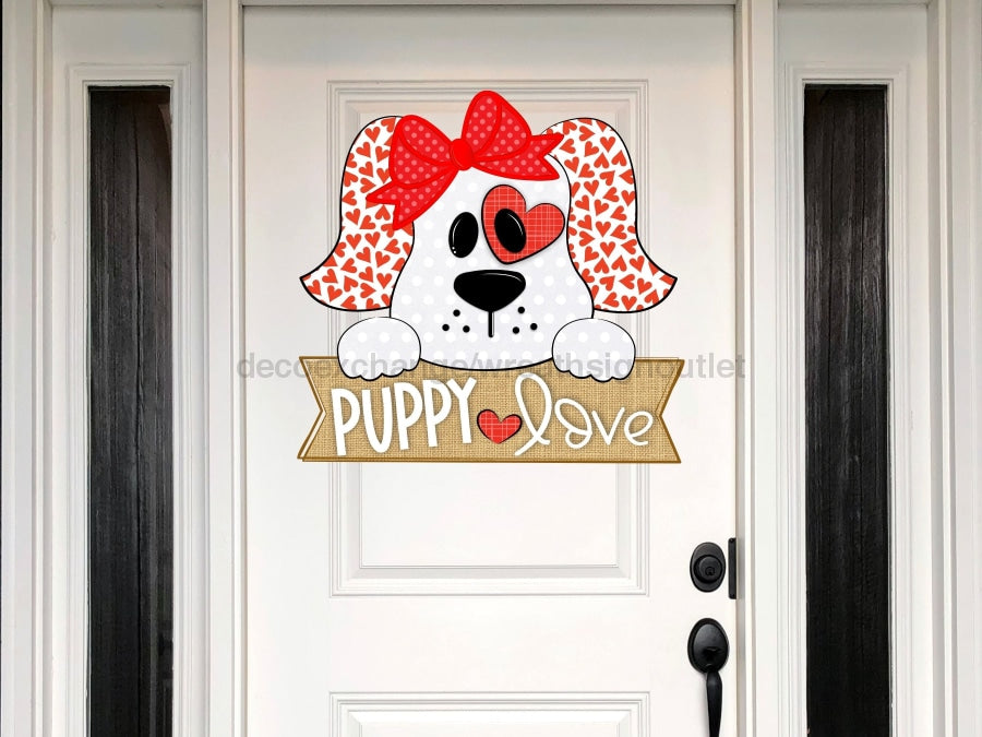Dog Sign Love Valentines Day Wood Sign Door Hanger Decoe-W-345 22