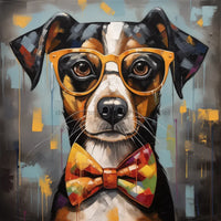 Thumbnail for Dog With Glasses Sign Funny Animal Wall Art Dco-01179 For Wreath 10X10 Metal