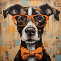 Thumbnail for Dog With Glasses Sign Funny Animal Wall Art Dco-01180 For Wreath 10X10 Metal
