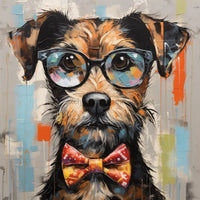 Thumbnail for Dog With Glasses Sign Funny Animal Wall Art Dco-01184 For Wreath 10X10 Metal