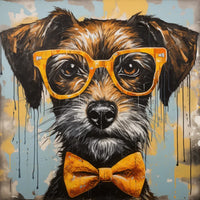 Thumbnail for Dog With Glasses Sign Funny Animal Wall Art Dco-01185 For Wreath 10X10 Metal
