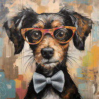 Thumbnail for Dog With Glasses Sign Funny Animal Wall Art Dco-01186 For Wreath 10X10 Metal