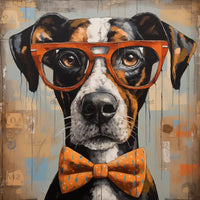 Thumbnail for Dog With Glasses Sign Funny Animal Wall Art Dco-01188 For Wreath 10X10 Metal