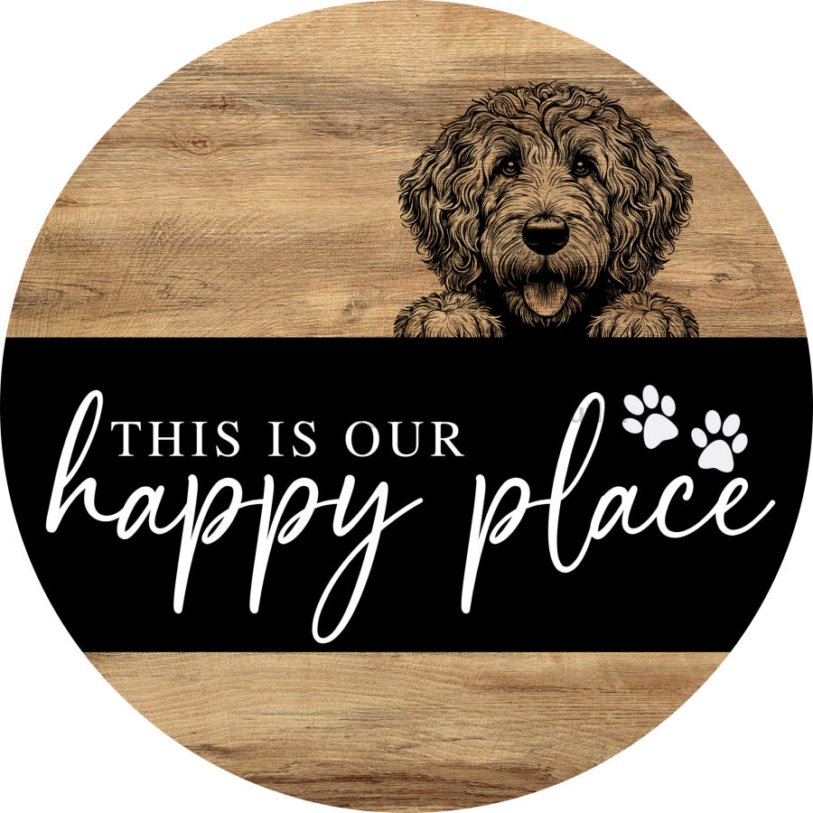 Dog Door Hanger, Hello Brought Treats Door Hanger, DCO-01975-DH, 18" Round Wood