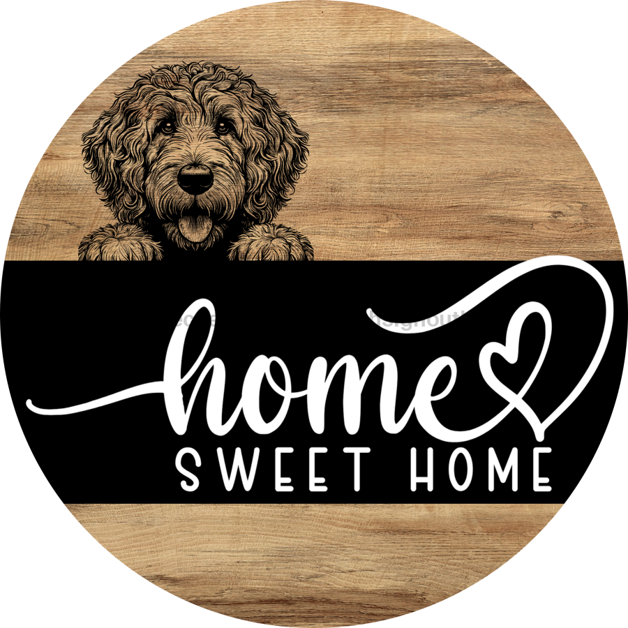 Dog Door Hanger, Hello Brought Treats Door Hanger, DCO-01975-DH, 18" Round Wood