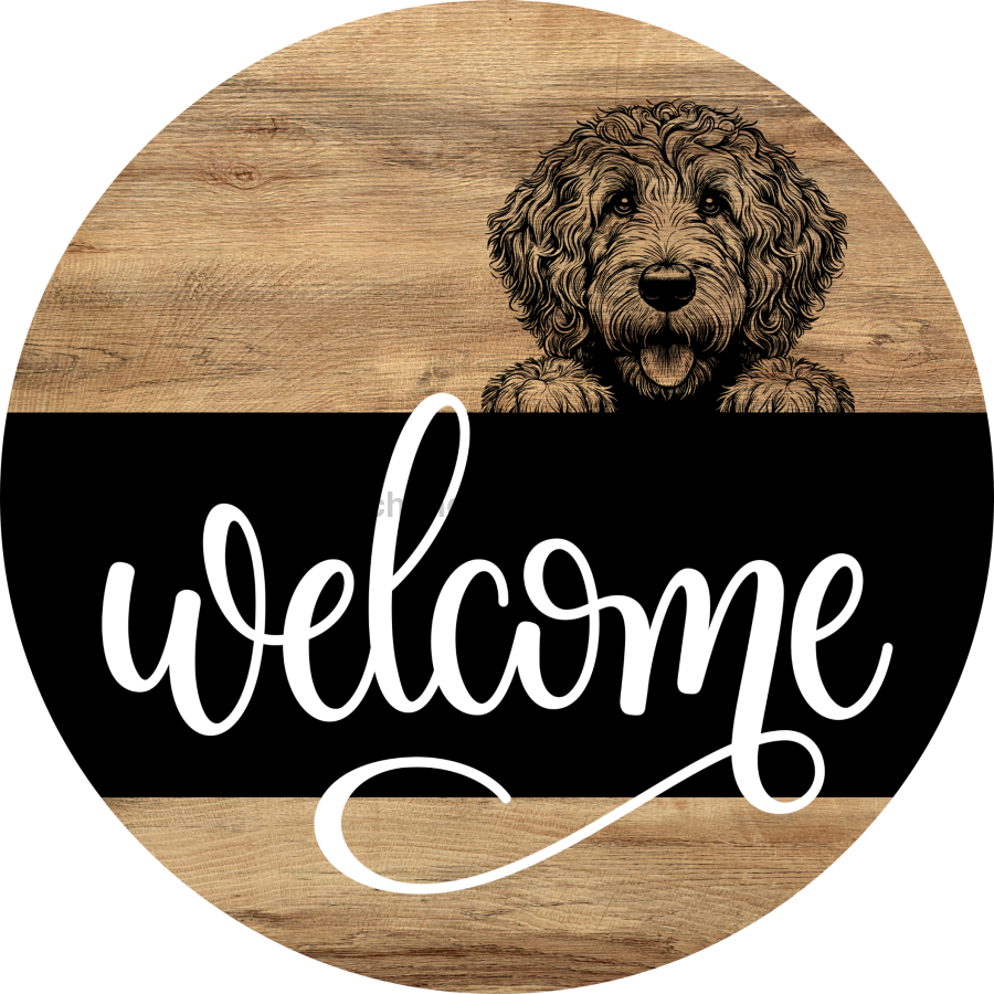 Dog Door Hanger, Hello Brought Treats Door Hanger, DCO-01975-DH, 18" Round Wood