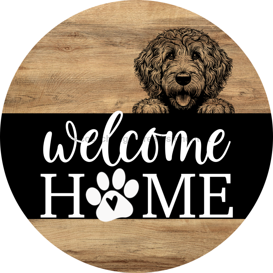Dog Door Hanger, Hello Brought Treats Door Hanger, DCO-01975-DH, 18" Round Wood