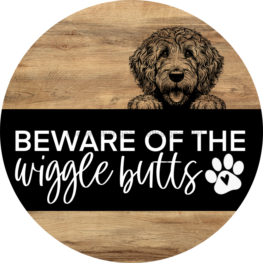 Dog Door Hanger, Hello Brought Treats Door Hanger, DCO-01975-DH, 18" Round Wood