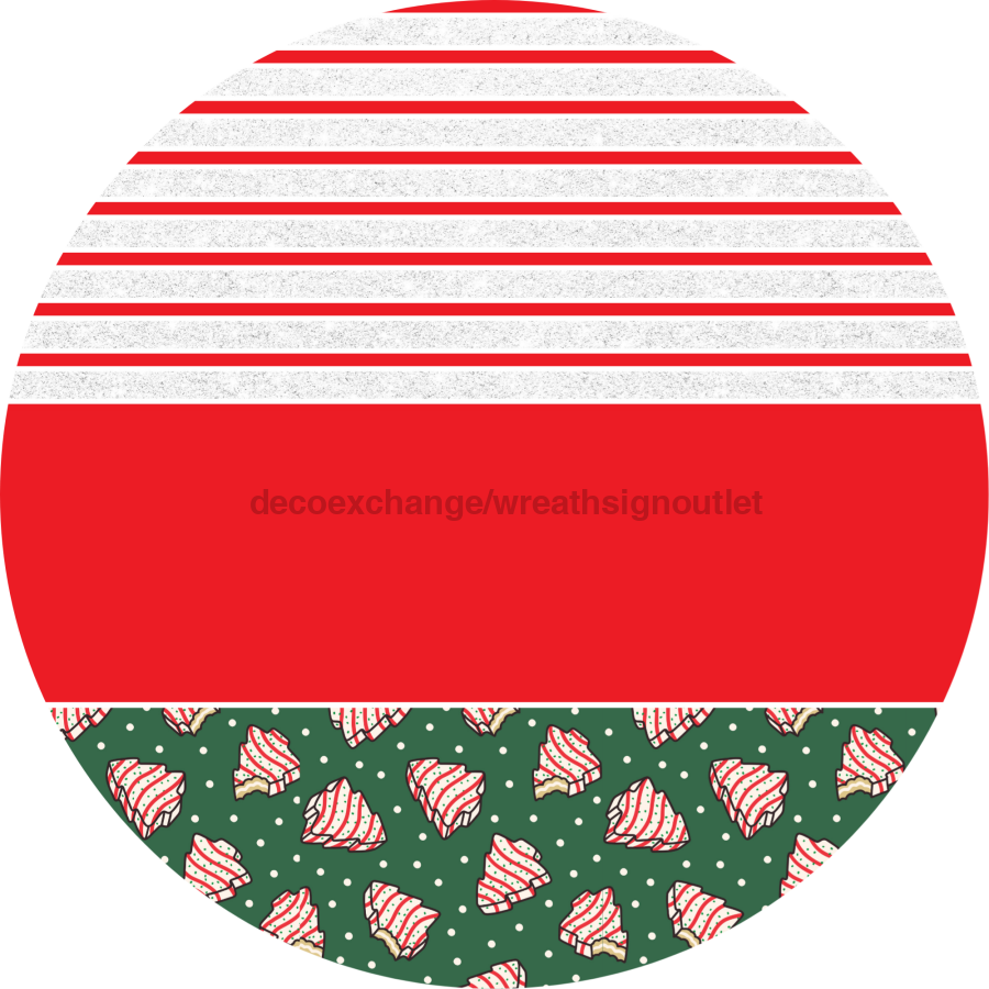 Door Hanger, Christmas Sign, Green Christmas Cake Sign, Welcome Sign, 18" Wood Sign, Round Sign, DecoExchange - DecoExchange¬Æ