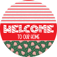 Thumbnail for Door Hanger, Christmas Sign, Green Christmas Cake Sign, Welcome Sign, 18