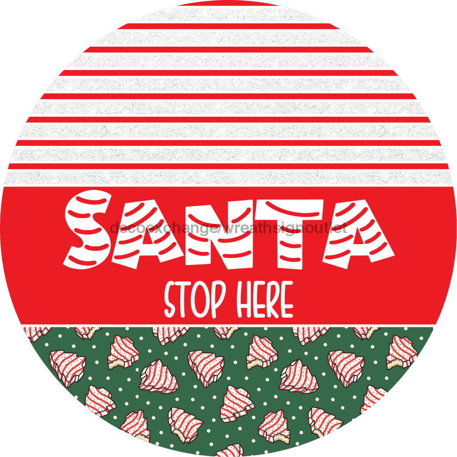 Door Hanger, Christmas Sign, Green Christmas Cake Sign, Welcome Sign, 18" Wood Sign, Round Sign, DecoExchange - DecoExchange