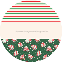Thumbnail for Door Hanger, Christmas Sign, Green Stripe Christmas Cake Sign, Welcome Sign, 18