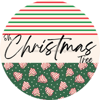 Thumbnail for Door Hanger, Christmas Sign, Green Stripe Christmas Cake Sign, Welcome Sign, 18